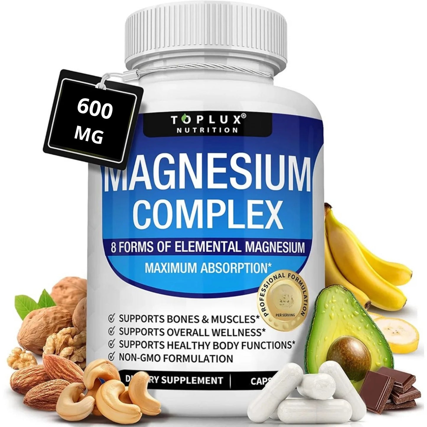 MAGNESIO COMPLEX: Suplemento Natural Magnesio 600mg jomaka.cl