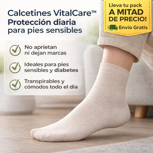 Calcetines VitalCare™ (Pack 12 Un): Protección diaria para pies sensibles