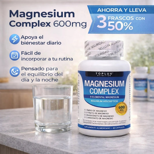 Magnesium Complex 600mg: 8 Magnesios en un solo frasco