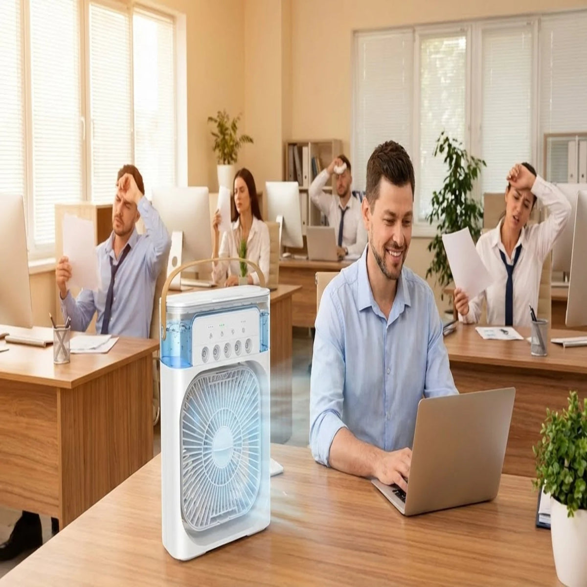 AquaBreeze: Ventilador Humidificador Aire 2 en 1 - jomaka.cl
