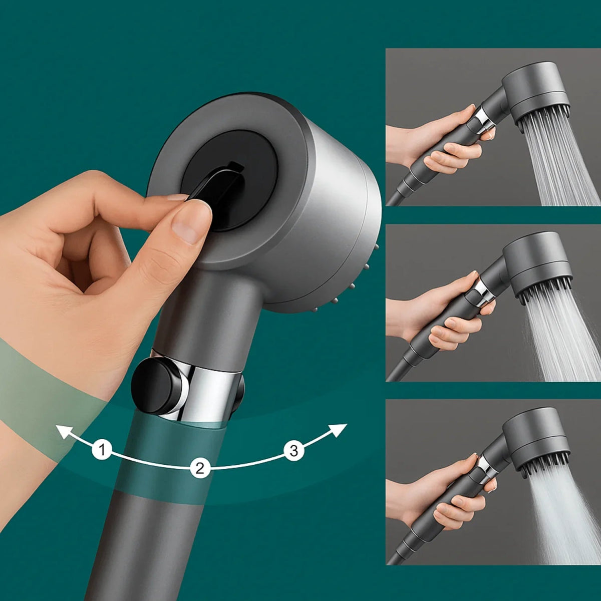 Cabezal Ducha Masajeador 3 Modalidades - jomaka.cl