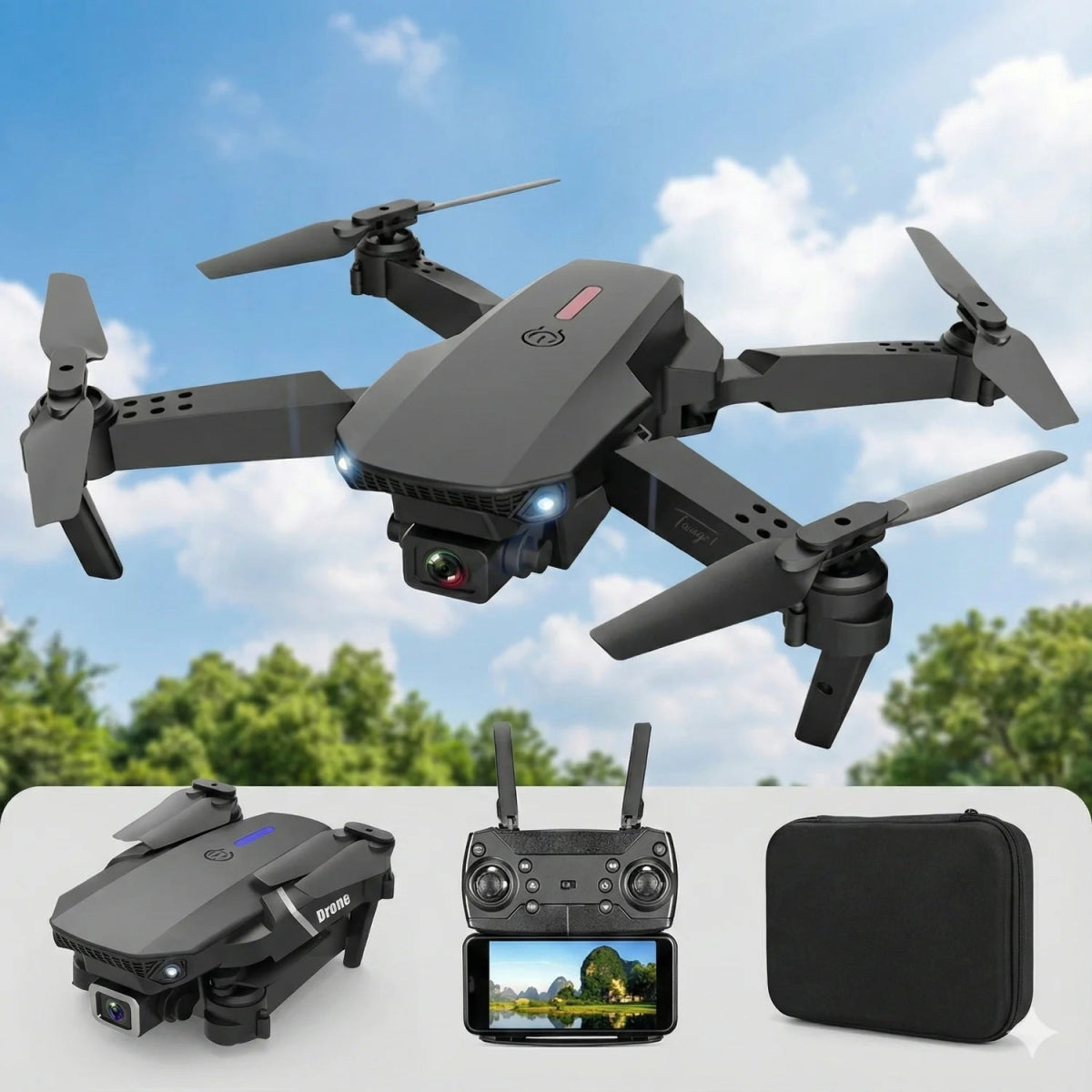 Drone E88 Pro Cámara HD Plegable - jomaka.cl